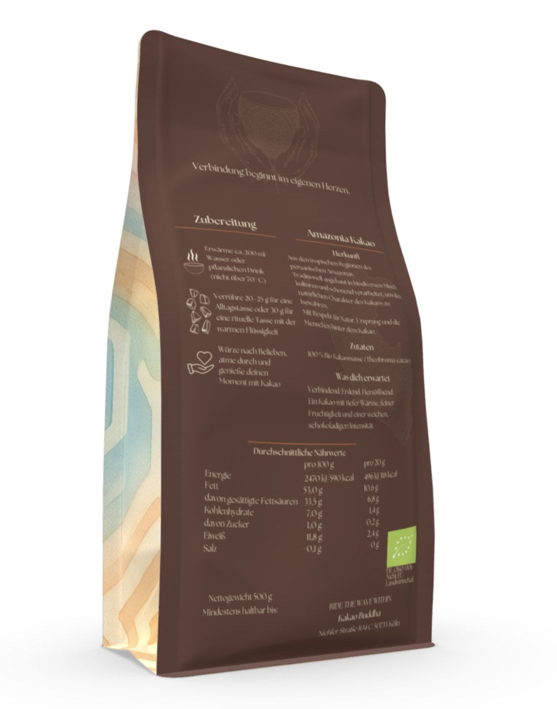 KaBuRoh Amazonia Kakao 500g – Rückseite